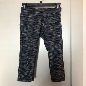 Zella Cropped Leggings Black/White Pattern XS